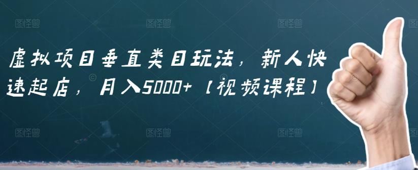 虚拟项目垂直类目玩法，新人快速起店，月入5000 【视频课程】-知一项目网
