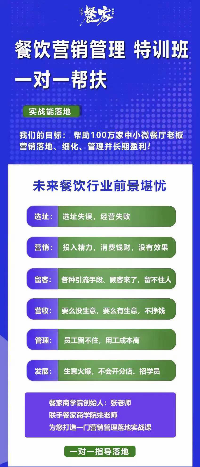 图片[1]-餐饮营销管理特训班：选址 营销 留客 营收 管理 发展-知一项目网