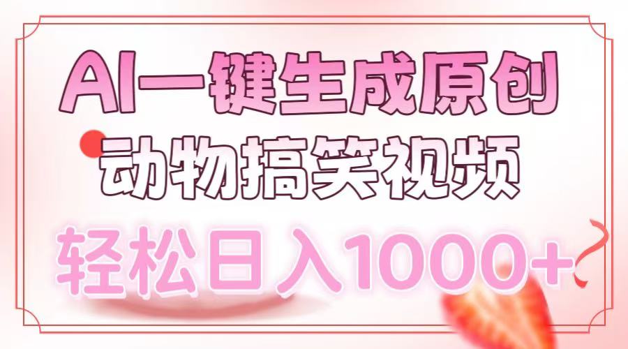 AI一键生成原创动物搞笑视频，轻松日入1000+-知一项目网