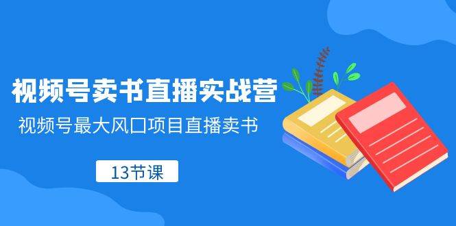视频号-卖书直播实战营，视频号最大风囗项目直播卖书（13节课）-知一项目网